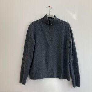 Banana Republic 100% Merino Wool Sweater Mockneck Gray Minimalist Women's Large